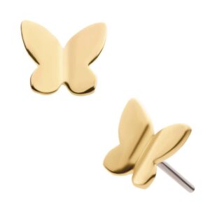 14k yellow gold butterfly tops